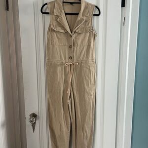 Wild Fable Tan Utility Jumpsuit with Drawstring Waist